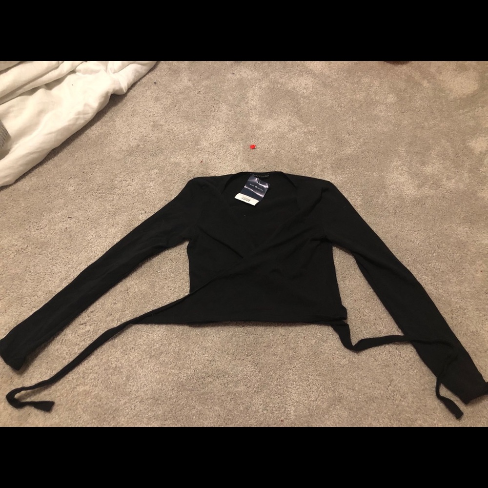 Brandy Melville black wrap long sleeve